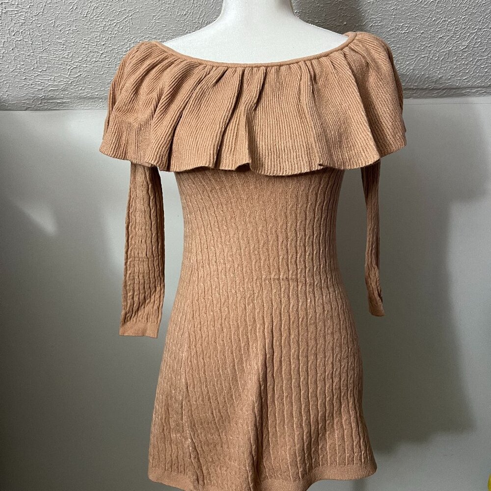 NWT Olivaceous Dress - Knit Off The Shoulder Ruffle